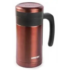 Haers paslanmaz çelik termos bardak, kırmızı, 450 ml