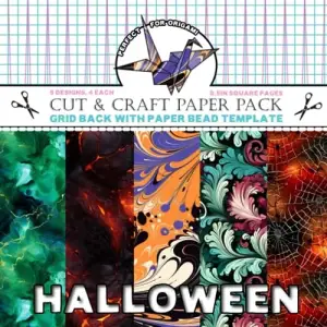 Halloween Cut & Craft Paper Pack: Grid Back With Paper Bead Template