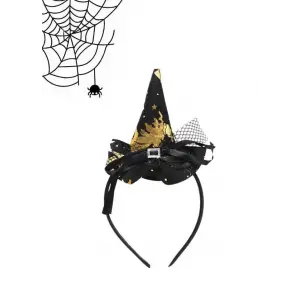HALLOWEEN ŞAPKALI CADI TAÇ SİYAH AST6500-2
