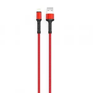 Hasır Kırılmaya Dayanıklı 2m LS64 Lightning Usb Kablo Kırmızı