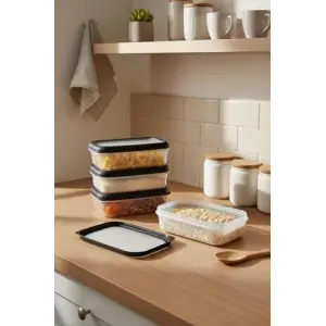 Hide Plus 4Lü Saklama Kabı Siyah (4X 0,70 Lt)