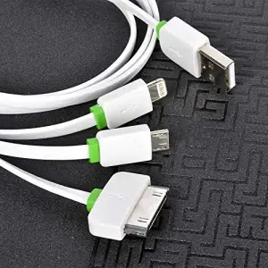 High Speed 3 in 1 Lightning Micro Type-C Usb Kablo Beyaz