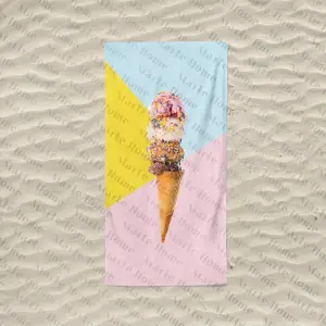 Ice Cream/Dondurma Baskılı Plaj Havlusu