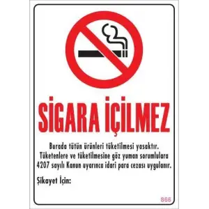 İkaz Levhası Sigara İçilmez - 866