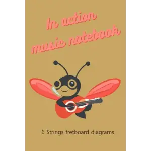 In acction music notebook: 6 strings fredboar diagram