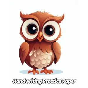 Independently published Owl Handwriting Practice Paper: Wide Lines With Dotted Midline | For Students Learning To Write Letters | Grades K-2 School | Gift For Bird Lovers | 8.5 x 11 Inches | 111 Pa...