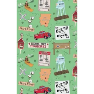 Independently published Paperback notepad with Baker, Florida landmarks in sage, 150 lined sheets (North West Florida)