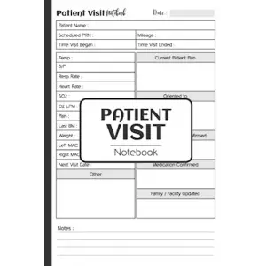Independently published Patient Visit Notebook: Patient Visit Notes, a Notebook for Home Health and Hospice Nurses | 6 x 9 Inches
