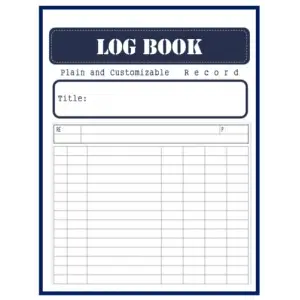 Independently published Plain Log Book: Large Blank Form with 7 Columns to Record any Activity, Time, Inventory, Income and Expenses, Mileage, Orders, or Visitors as your design (Navy Blue)