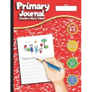 Independently published Primary Journal Creative Story Tablet (Draw & Write Exercise Books): 75 Sheets, 150 Pages, 8,5 x 11 Inches, 22 cm x 28 cm, Red Marble, Grades K-2 Kindergarten Writing Journa...