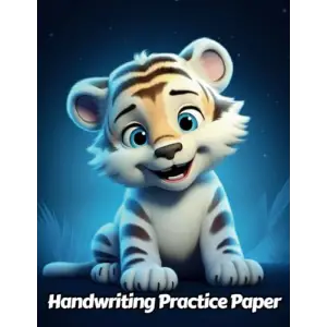 Independently published Tiger Handwriting Practice Paper: Wide Lines With Dotted Midline | For Students Learning To Write Letters | Grades K-2 School | Gift For Safari Animal Lovers | 8.5 x 11 Inch...