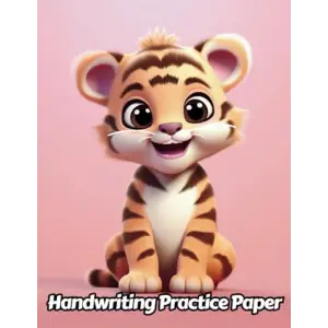 Independently published Tiger Handwriting Practice Paper: Wide Lines With Dotted Midline | For Students Learning To Write Letters | Grades K-2 School | Gift For Safari Animal Lovers | 8.5 x 11 Inch...