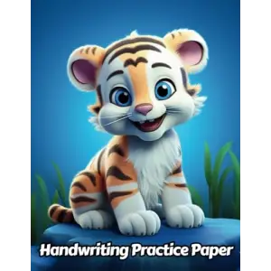 Independently published Tiger Handwriting Practice Paper: Wide Lines With Dotted Midline | For Students Learning To Write Letters | Grades K-2 School | Gift For Safari Animal Lovers | 8.5 x 11 Inch...