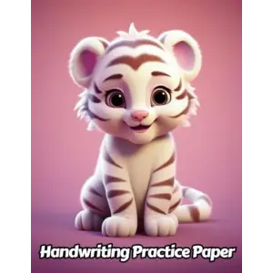 Independently published Tiger Handwriting Practice Paper: Wide Lines With Dotted Midline | For Students Learning To Write Letters | Grades K-2 School | Gift For Safari Animal Lovers | 8.5 x 11 Inch...
