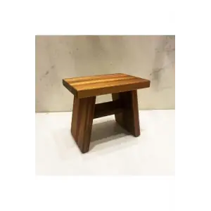 Iroko Ahşap Banyo Taburesi Oturak Step Tool (L)