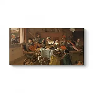 Jan Steen - Mutlu Aile Tablosu 160 x 80