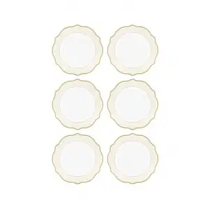 Jaswely Pasta Tabağı 6 Parça Krem 21 Cm