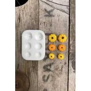 Kabak Mini Altılı Mum Kalıbı (Silikon)