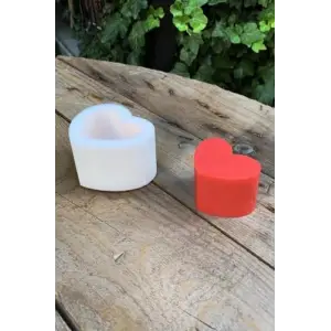 Kalp 2D Mum Kalıbı (Silikon)