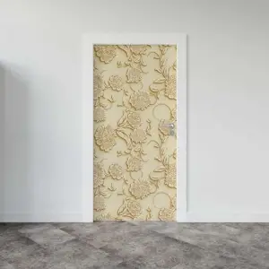 Kapı Giydirme Kapı Sticker Folyosu 3D Sarı Çiçekler