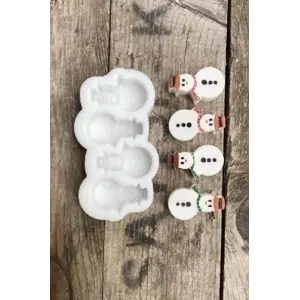 Kardan Adam Mini Dörtlü Silikon Mum Kalıbı