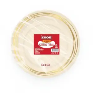 Karton Tabak, Orta Boy, 19 cm, 10 Adet, Tek Kullanımlık