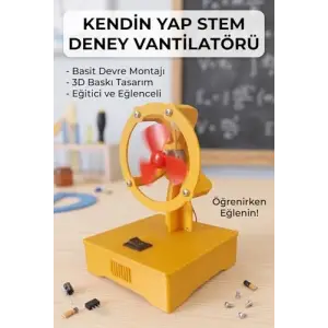 Kendin Yap STEM Deney Vantilatörü - Basit Elektrik Devresi Eğitim Seti (Dayanıklı Plastik Gövde)