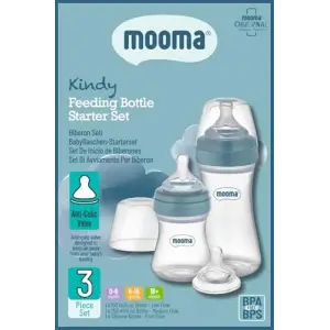 Kindy Antikolik 150 ml, 250 ml PP Biberon Başlangıç Seti, Mavi