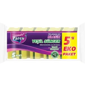 Klasik Yeşil Sünger Oluklu 5li