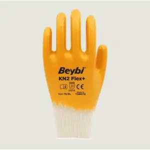 KN2 + Flex Plus Nitril, Sarı Eldiven, 10 No