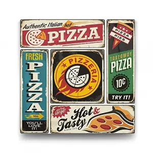 Kolaj Pizza Tablosu - 70x70cm