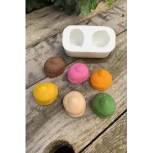 Krema İkili Silikon Mum Kalıbı