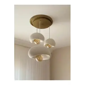 Limon 3D Desing 3 Lü Sarkıt Antrasit Avize Rustik 20-30-40 E27 Modern Avize Bohem Beton Görünüm (AMPUL HEDİYEDİR.!) YVR-B-40-102