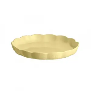 Madeleine Yivli Tart Tabağı, 30 cm, Vanilya