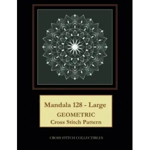 Mandala 128 - Large: Geometric Cross Stitch Pattern