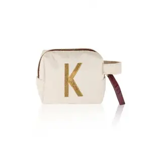 [marka] Harf Nakışlı Çanta K 14x12 cm