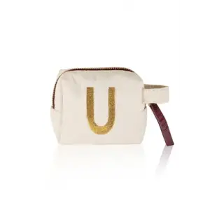 [marka] Harf Nakışlı Çanta U 14x12 cm