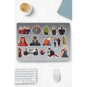 Marvel Temalı Sticker Etiket Seti 2 - Laptop Notebook Telefon