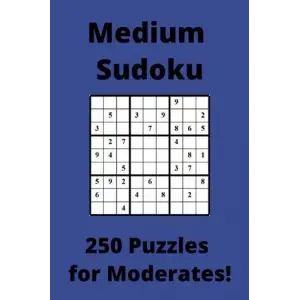 Medium Blue Sudoku Book, 9x9 Puzzles, 250 Pages, 6x9