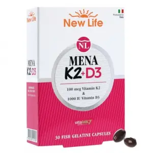 Mena K2 D3 30 Kapsül - 100mcg K2 Vitamini + 1000IU D3 Vitamini
