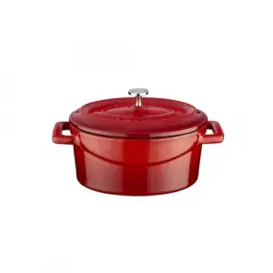 Metal Oval Mini Tencere, Kırmızı