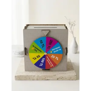 Mey İthalat® AHŞAP ÇARKIFELEK KUMBARA