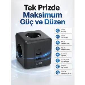 Mey İthalat® AKIM KORUMALI 3440 PRİZ