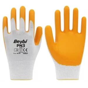 Mey İthalat® Beybi PN3 Nitril Sarı İş Eldiveni No:10 1 Çift