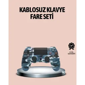 Mey İthalat® Bluetooth Kablosuz PS4 Gamepad Çift Motorlu Siyah Controller