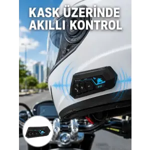 Mey İthalat® Bluetooth Kask Kulaklığı Intercom 5.0 Bluetooth Android ve İOS Uyumlu Yeni Nesil