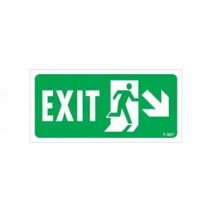 Mey İthalat® Exit Sağ Aşağı Uyarı Levhası 17,5x25 KOD:957