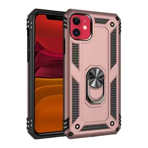 Mey İthalat®   iPhone 11 Kılıf Sofya Yüzüklü Silikon Kapak - Rose