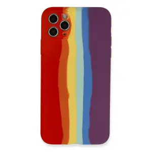 Mey İthalat®   iPhone 11 Pro Kılıf Ebruli Lansman Silikon - Kırmızı-Mor