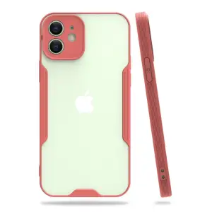 Mey İthalat®   iPhone 12 Kılıf Platin Silikon - Pembe